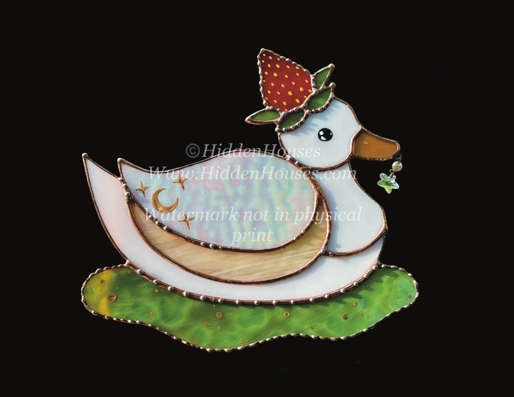 Strawberry Duck Art Print