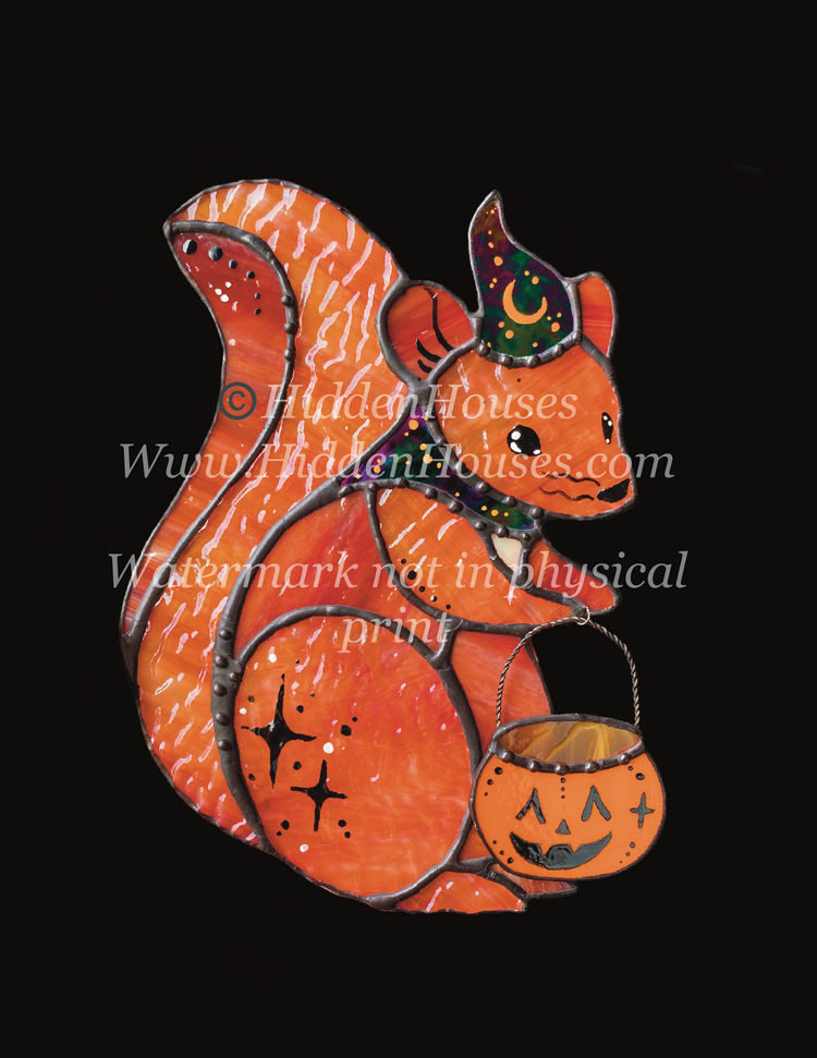 Halloween Squirrel Art Print