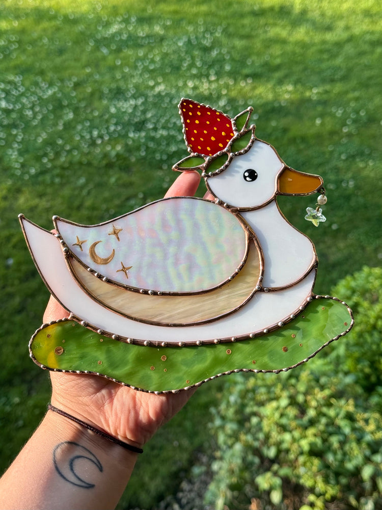 Strawberry Duck Stained Glass