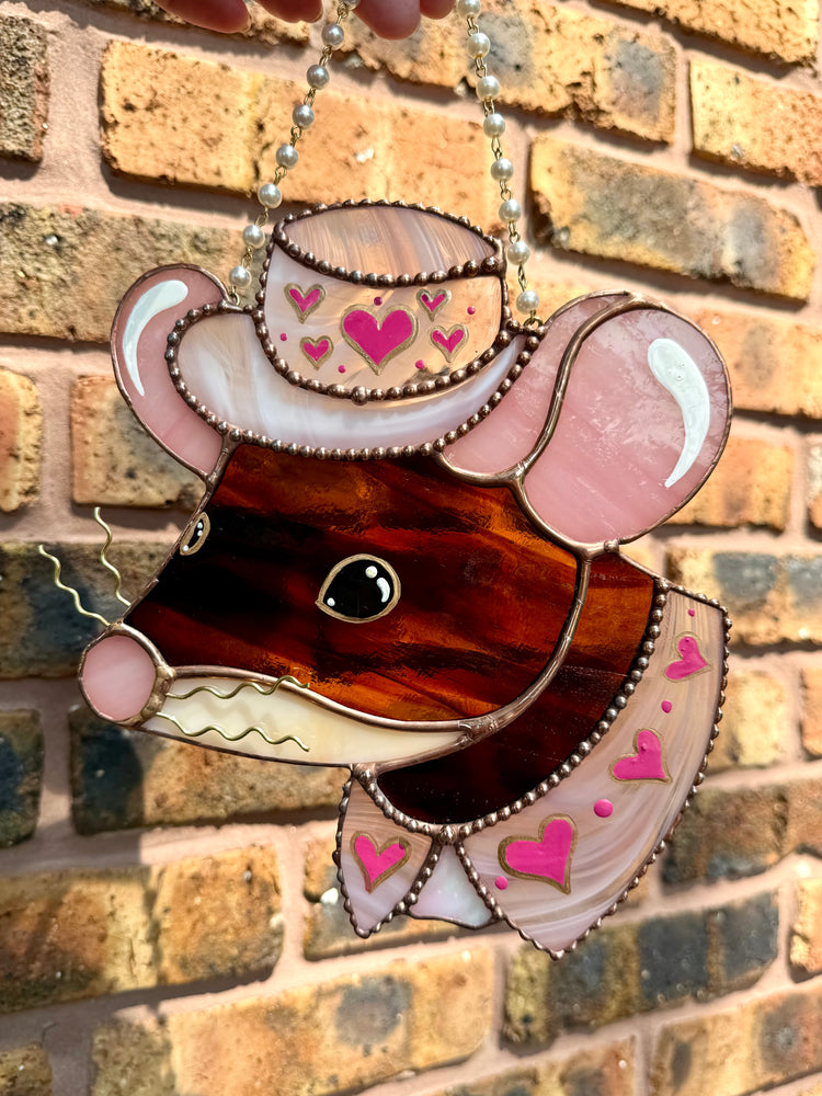 Miss Mouse Stained Glass Suncatcher