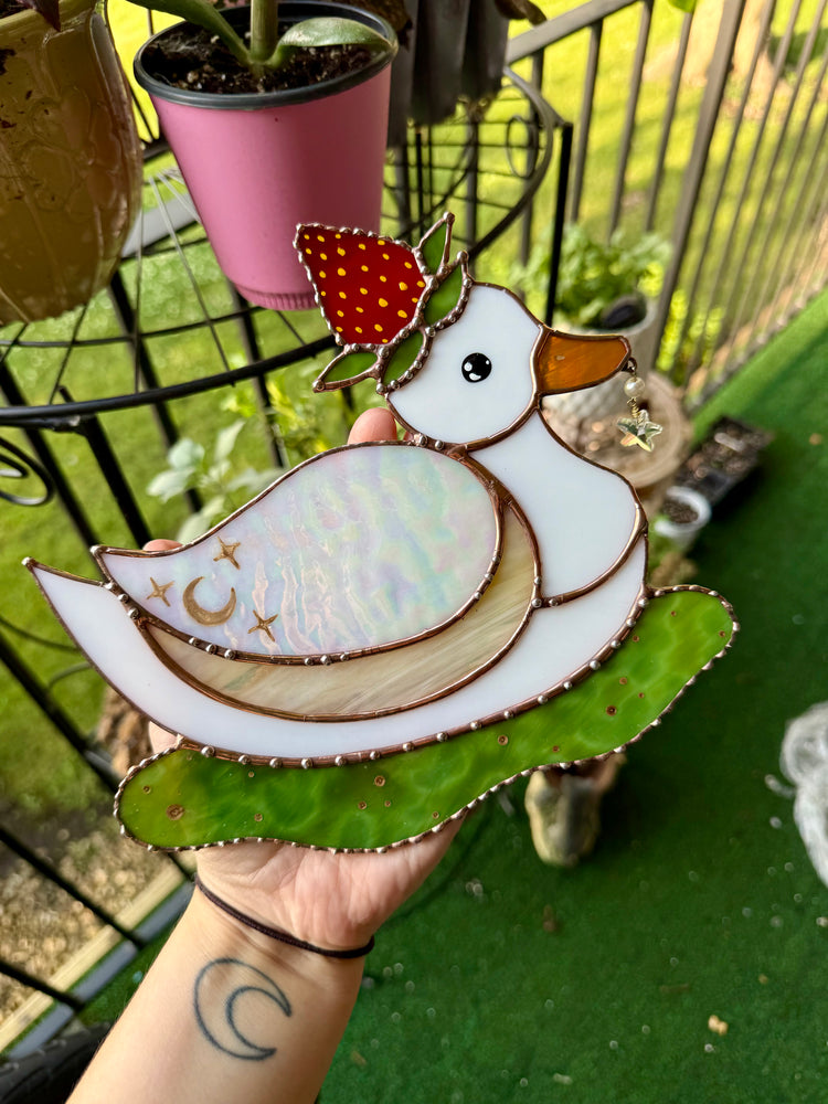 Strawberry Duck Stained Glass