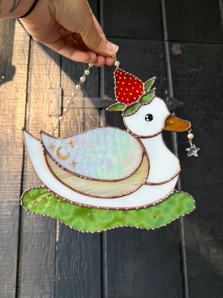 Strawberry Duck Stained Glass