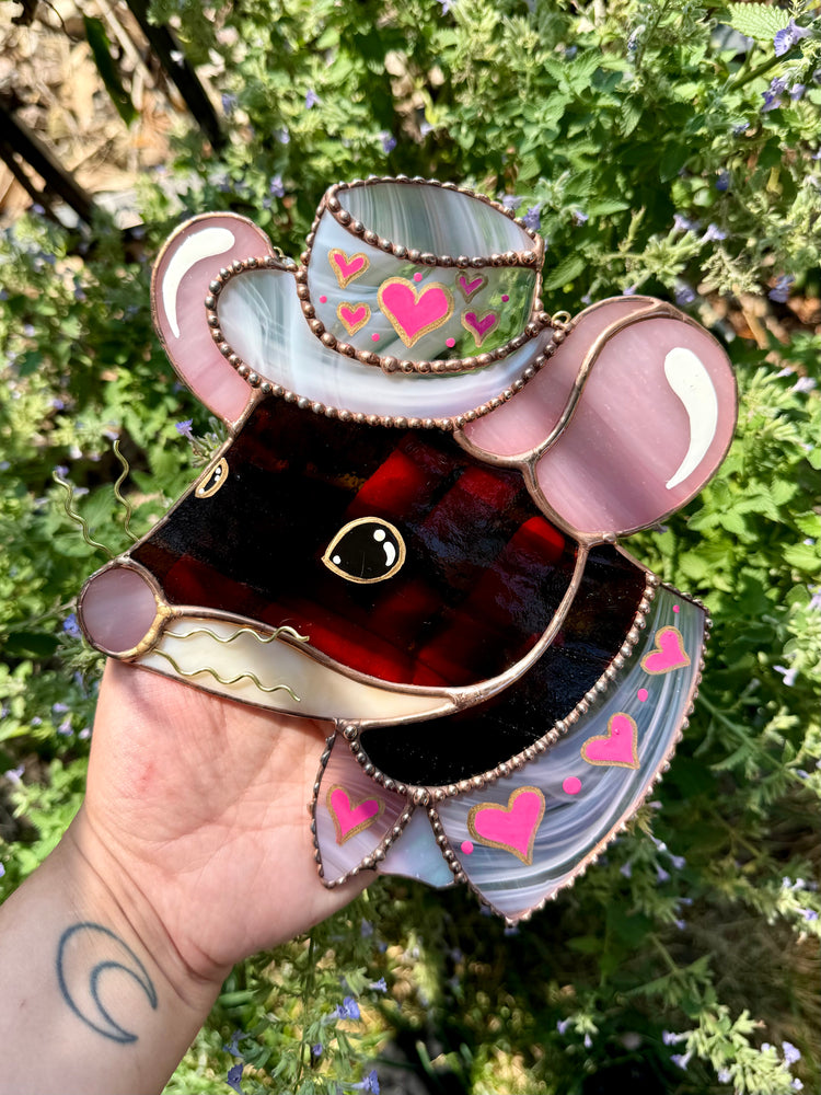 Miss Mouse Stained Glass Suncatcher