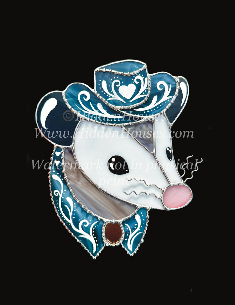 Blue Jean Opossum Art Print