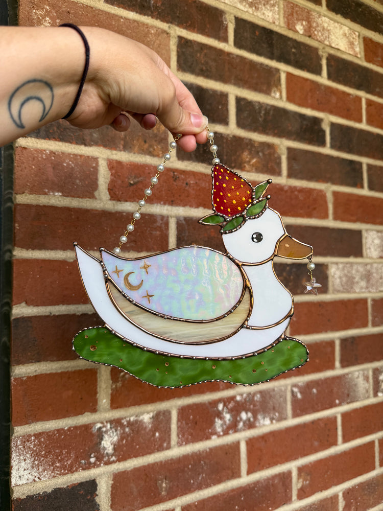 Strawberry Duck Stained Glass