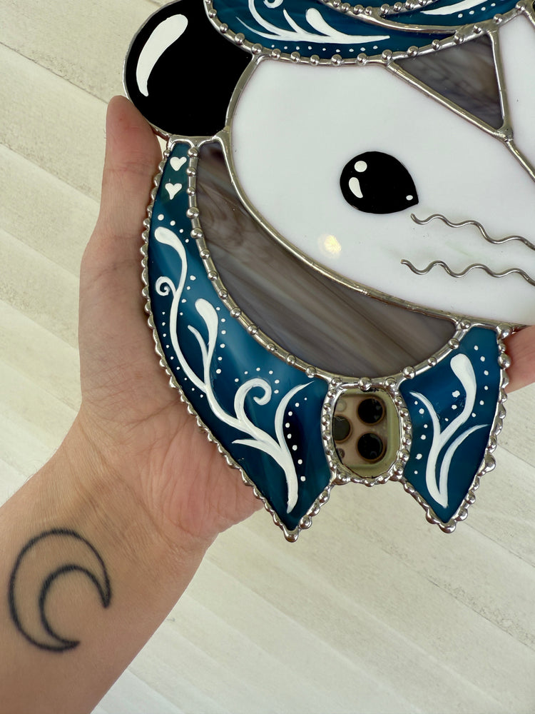 Blue Jean Baby Stained Glass Opossum