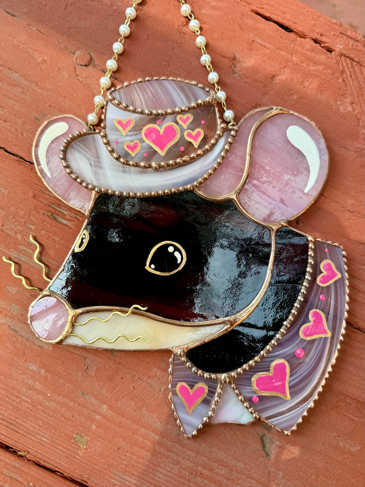Miss Mouse Stained Glass Suncatcher