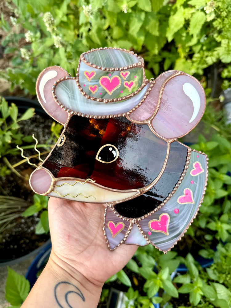 Miss Mouse Stained Glass Suncatcher