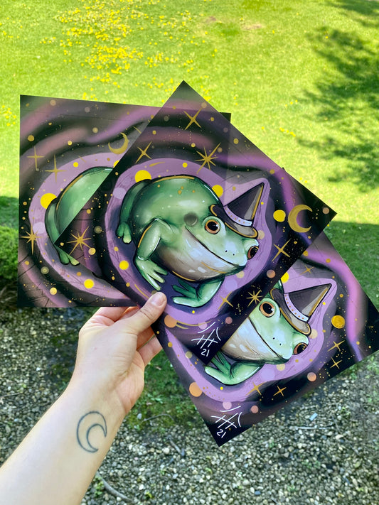 Wizard Frog Embellished Print