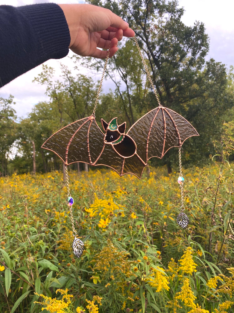 Wizard Bat Stained Glass Suncatcher