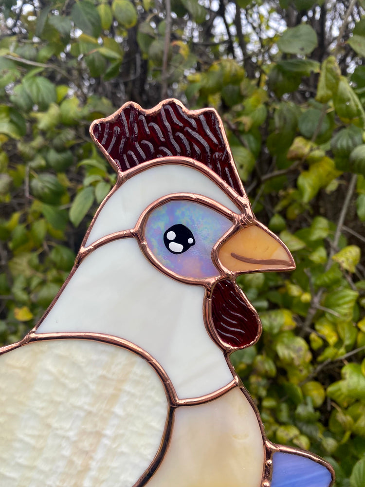 Lovely Chicken Stained Glass Suncatcher