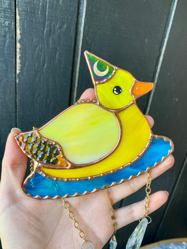 Lucky Ducky Stained Glass Suncatcher