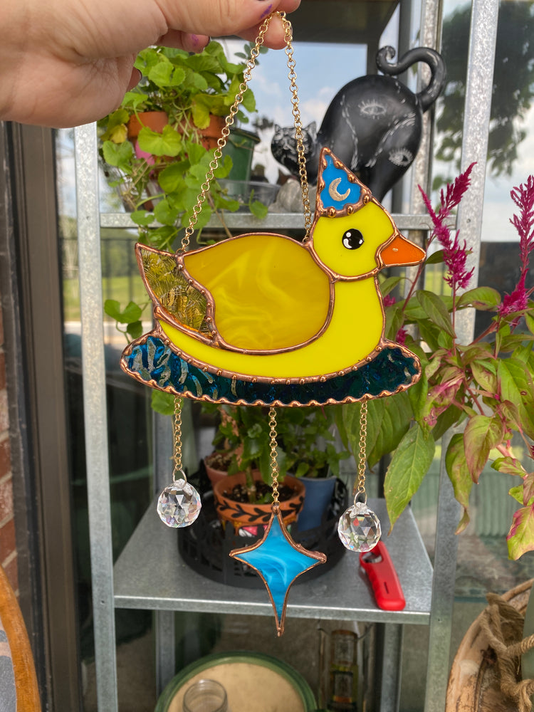 Lucky Duck Stained Glass Suncatcher