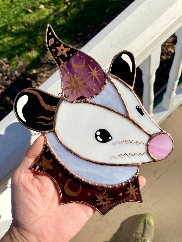 Whimsigoth Stained Glass Opossum