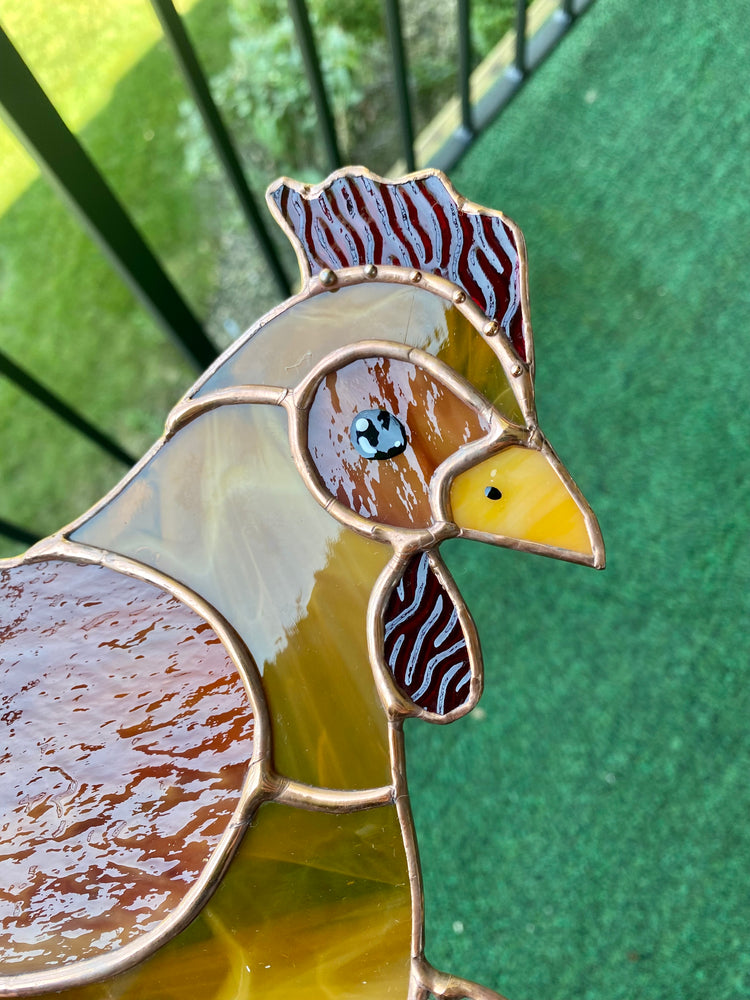 (Discounted due to crack) Stained Glass Chicken Suncatcher