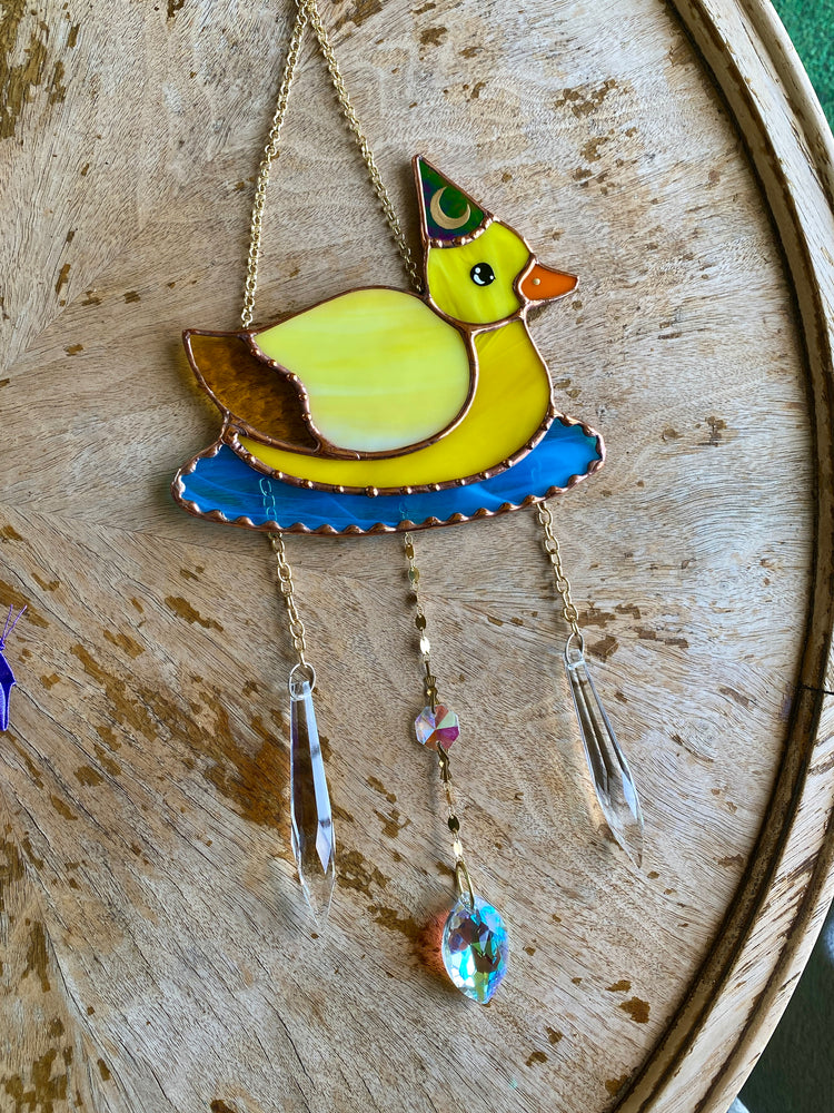 Lucky Ducky Stained Glass Suncatcher