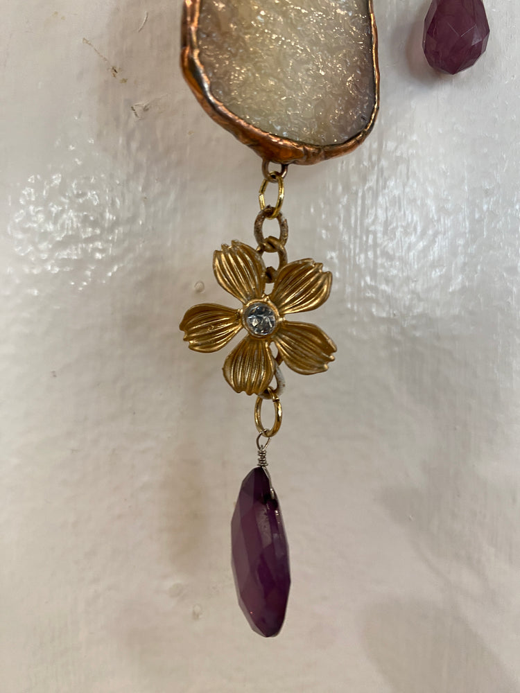 Purple Mushroom Stained Glass Suncatcher