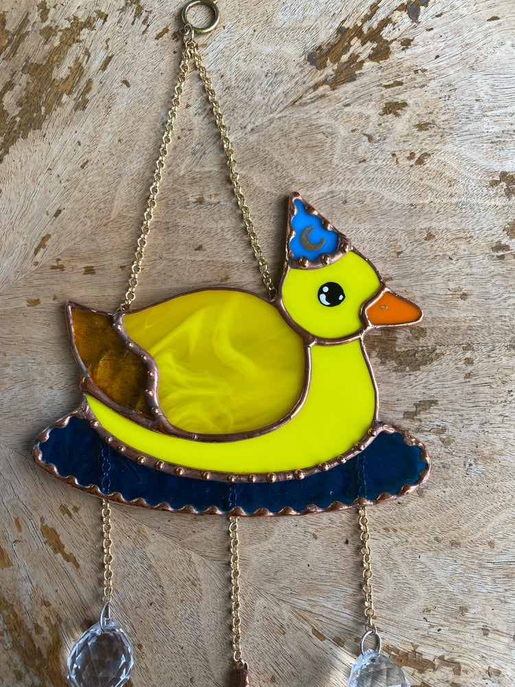 Lucky Duck Stained Glass Suncatcher