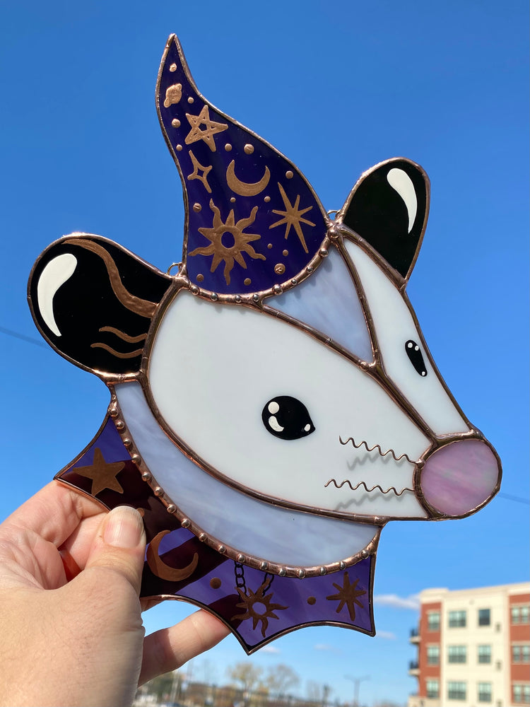 Whimsigoth Stained Glass Opossum