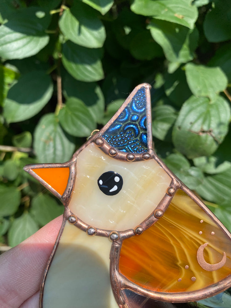 Wizard Finch Stained Glass Suncatcher