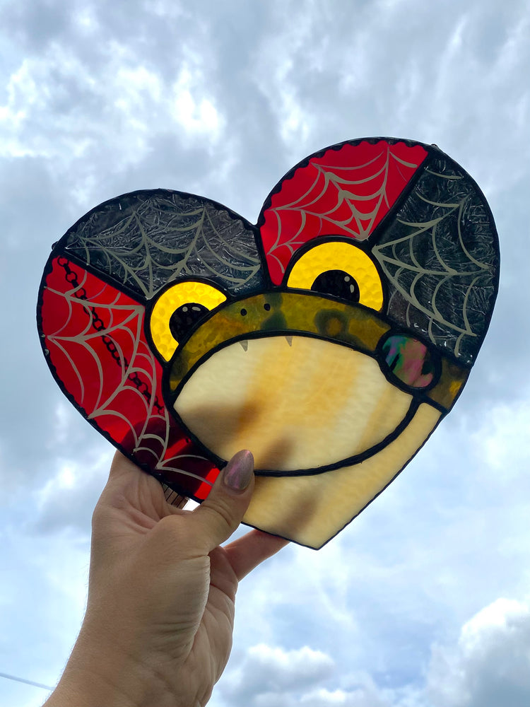 Vampire Frog Stained Glass Suncatcher