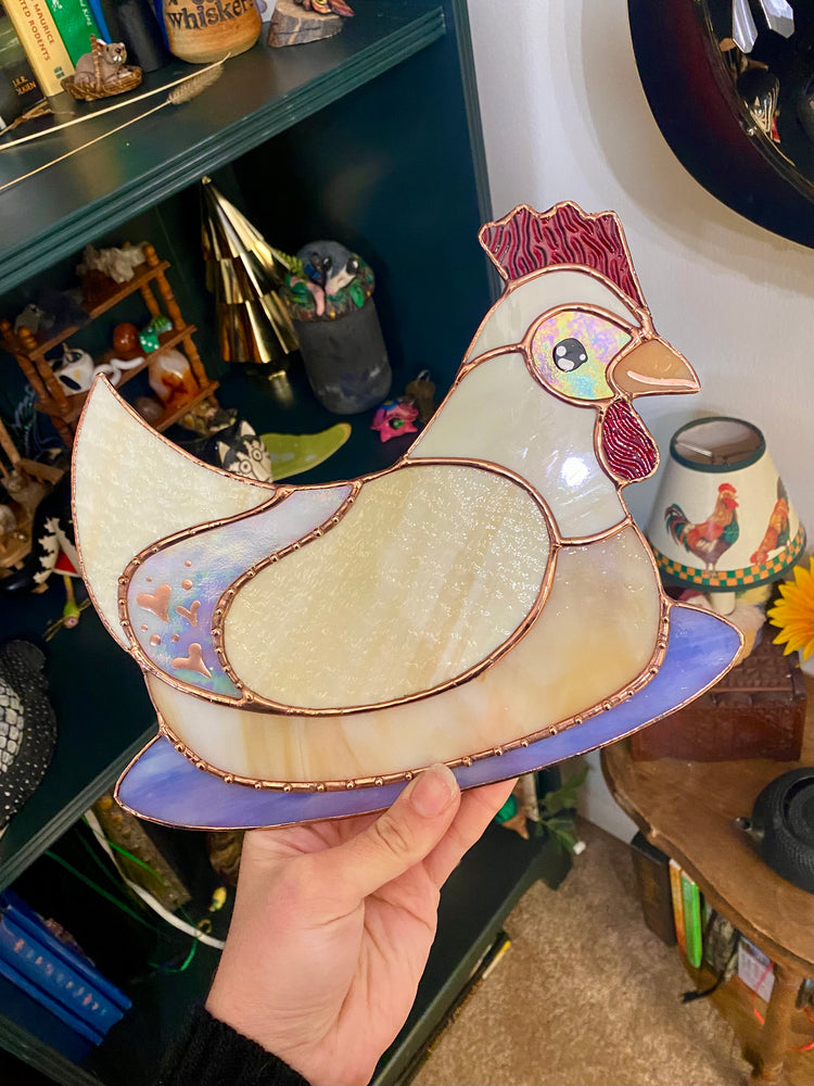 Lovely Chicken Stained Glass Suncatcher