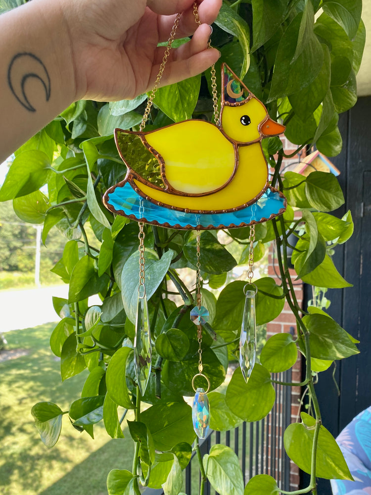 Lucky Ducky Stained Glass Suncatcher