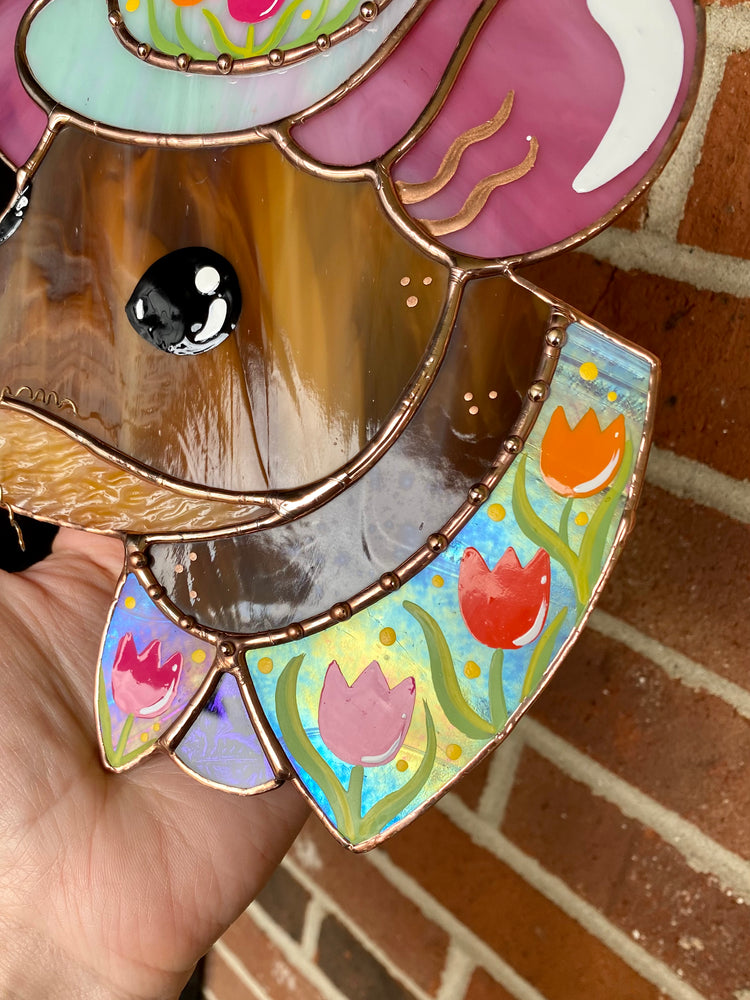 Tulip Mouse Stained Glass Suncatcher