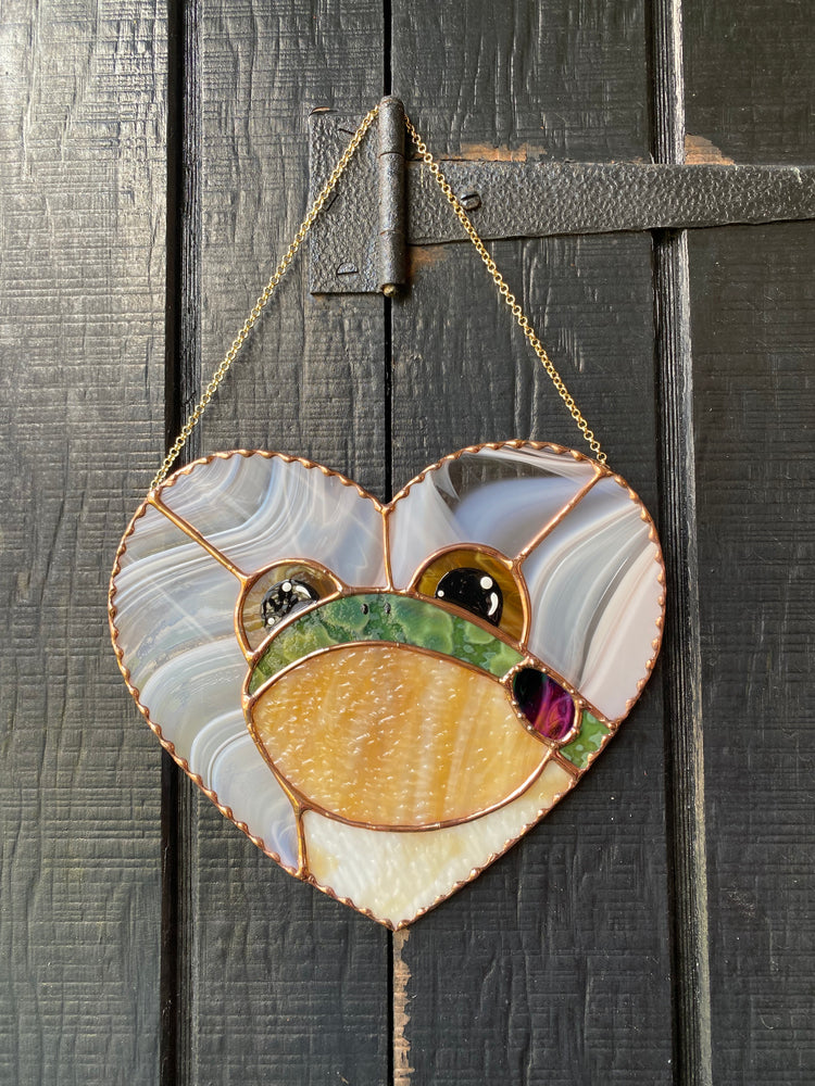 Lovely Frog Stained Glass Suncatcher