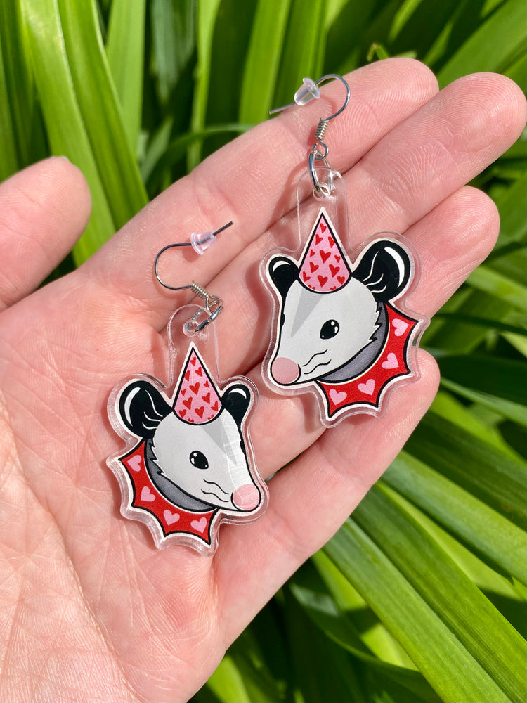 Lovely Opossum Acrylic Earrings