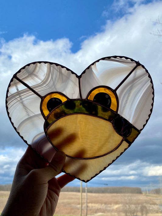 Lovely Frog Stained Glass Suncatcher