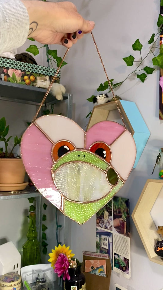 Lovely Frog Stained Glass Suncatcher