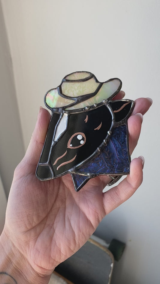 Mini Skunk Cowboy Suncatcher