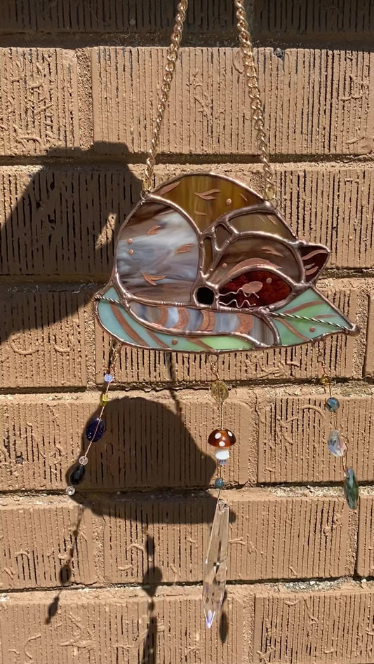 Mini Raccoon Stained Glass Suncatcher