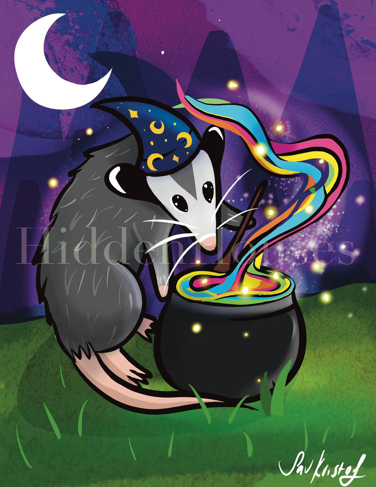 Wizard Opossum Print