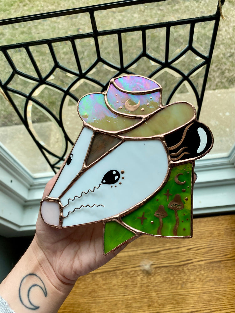 Green Cowboy Opossum Suncatcher