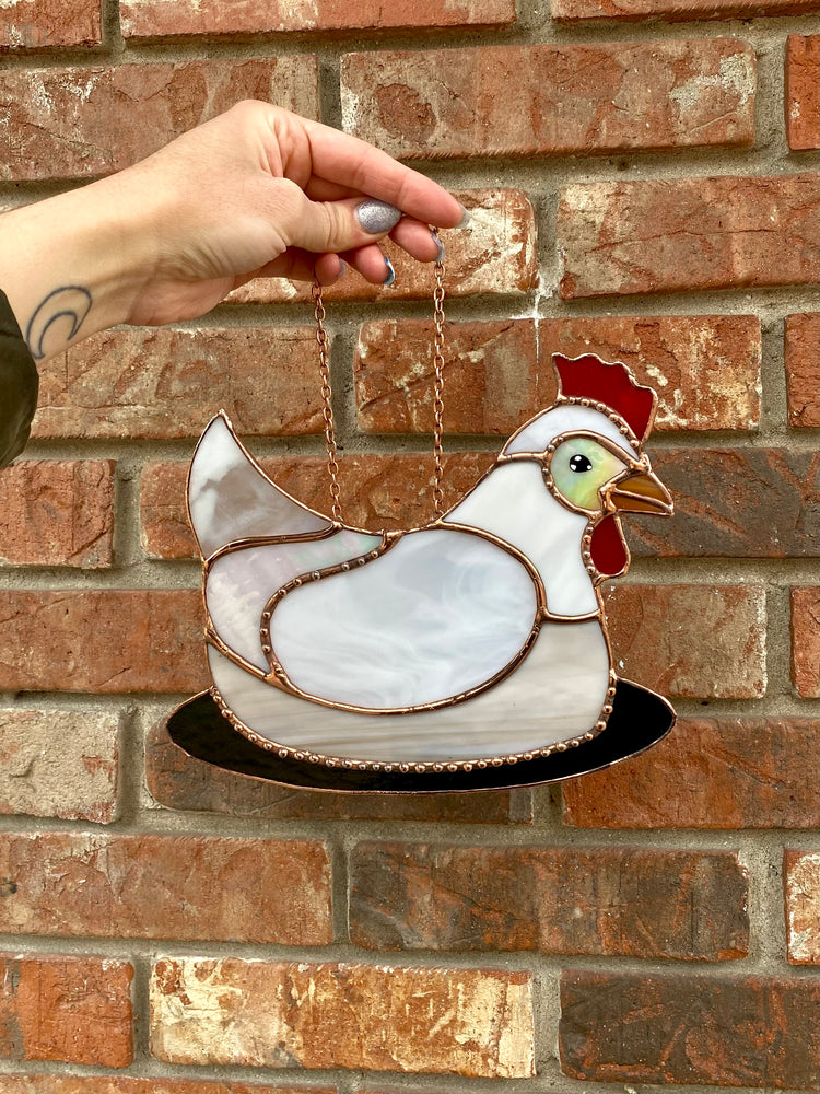 Chicken Stained Glass Suncatcher