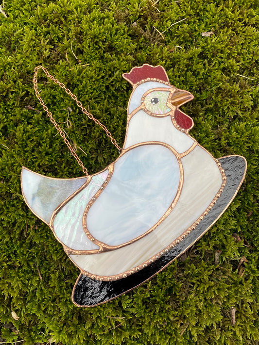 Chicken Stained Glass Suncatcher