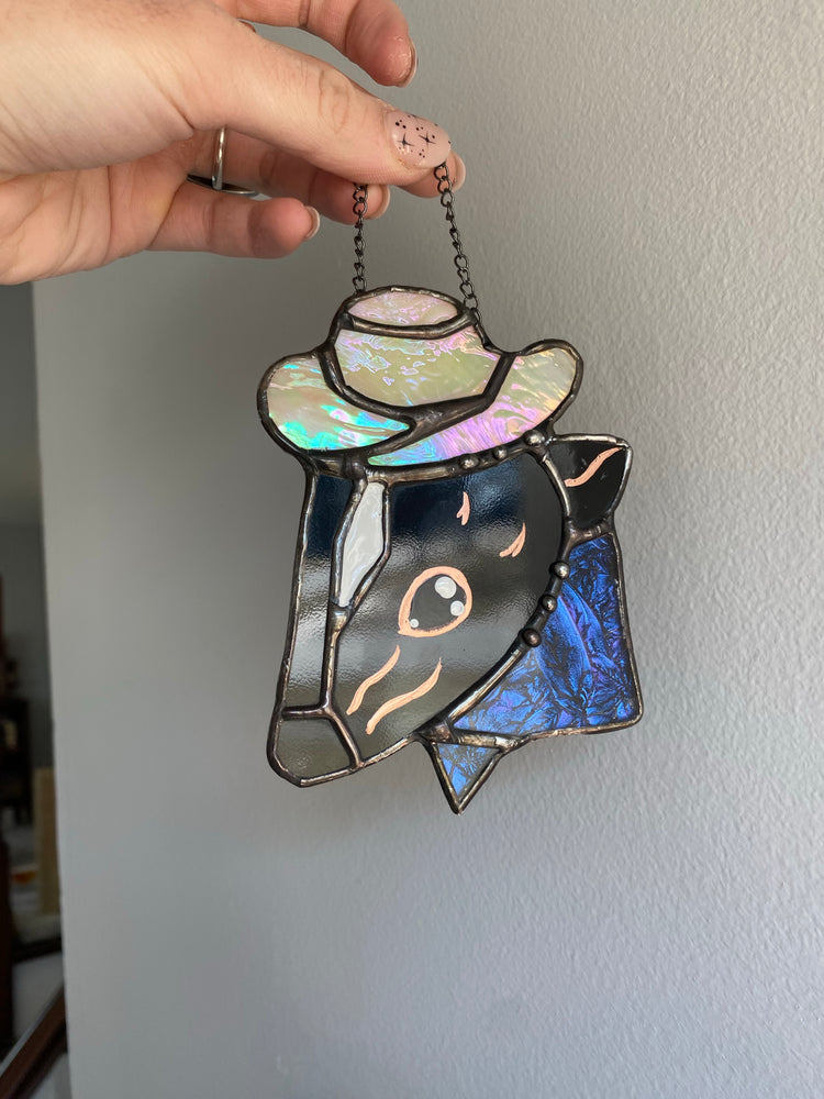 Mini Skunk Cowboy Suncatcher