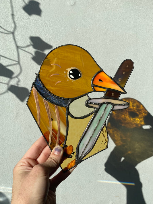 Feisty Finch Stained Glass Suncatcher