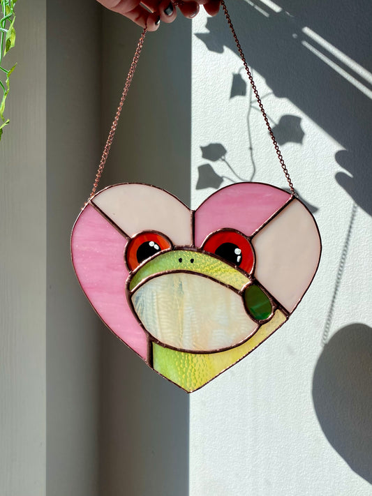 Lovely Frog Stained Glass Suncatcher