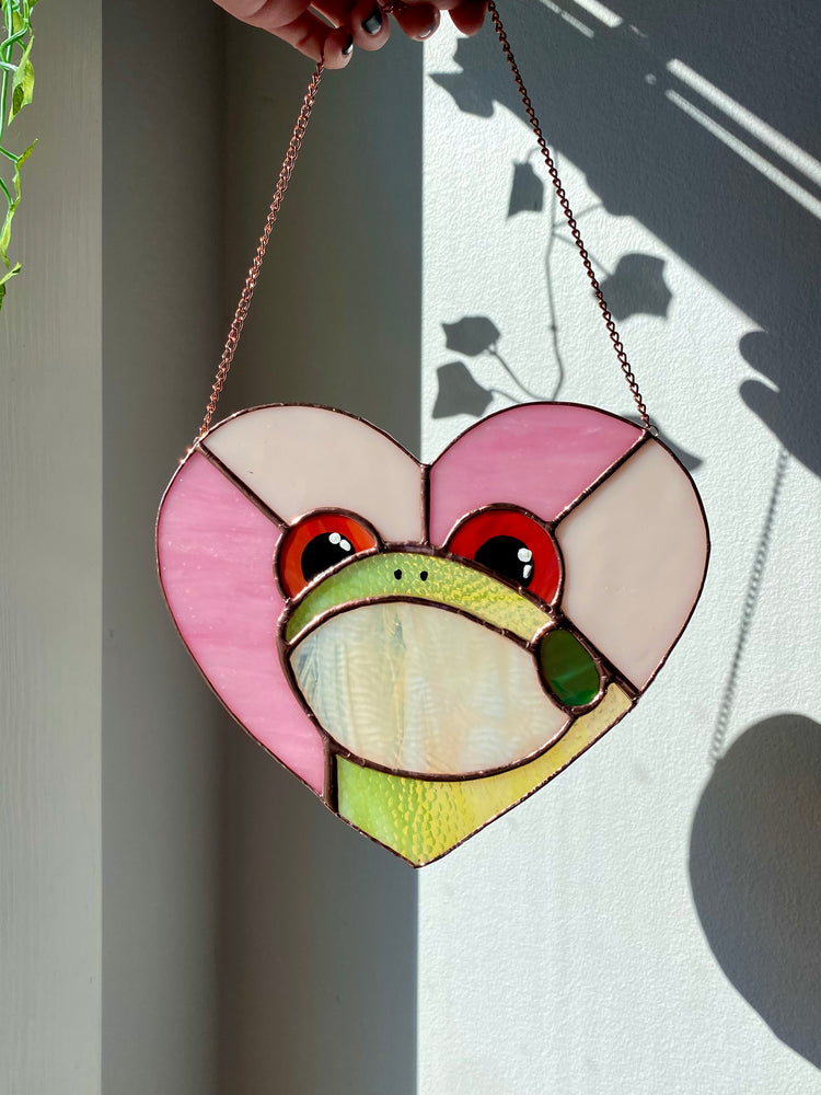 Lovely Frog Stained Glass Suncatcher