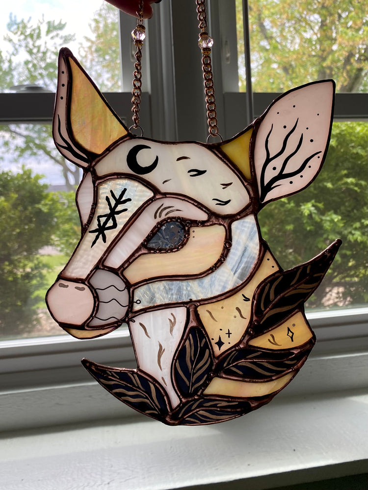 Prosperity Deer Stained Glass Suncatcher