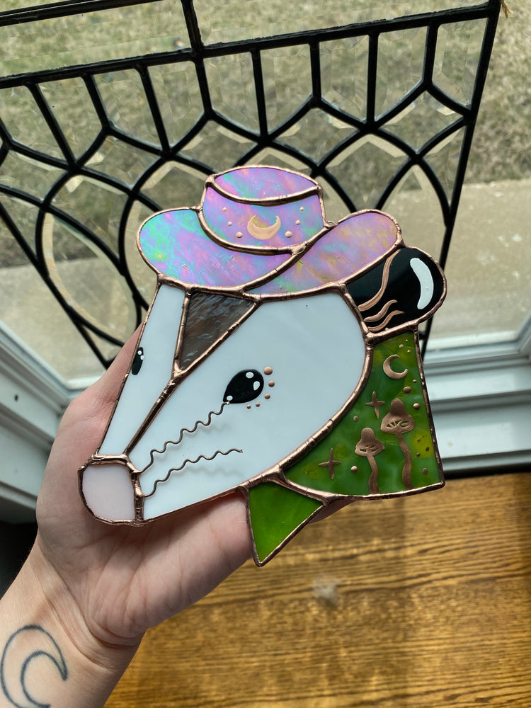 Green Cowboy Opossum Suncatcher