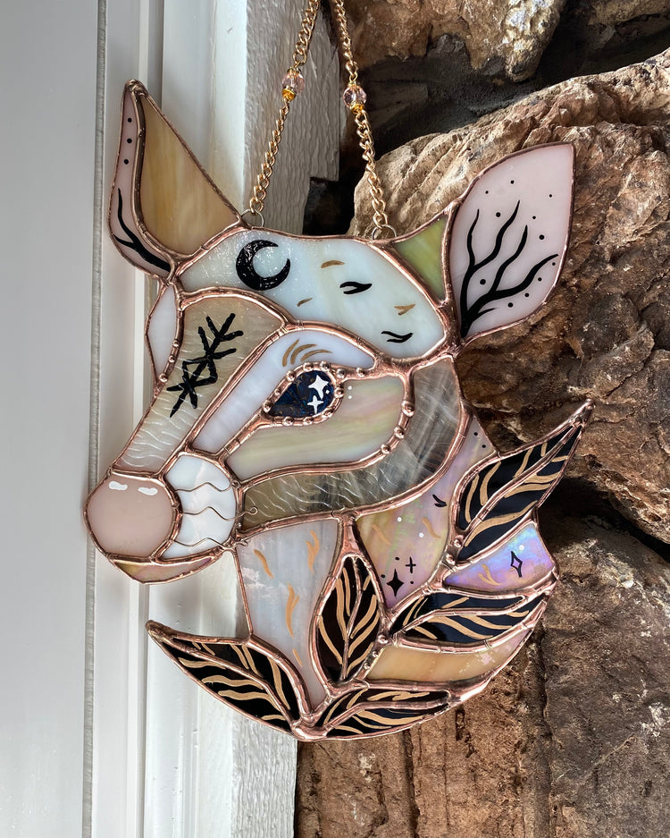 Prosperity Deer Stained Glass Suncatcher