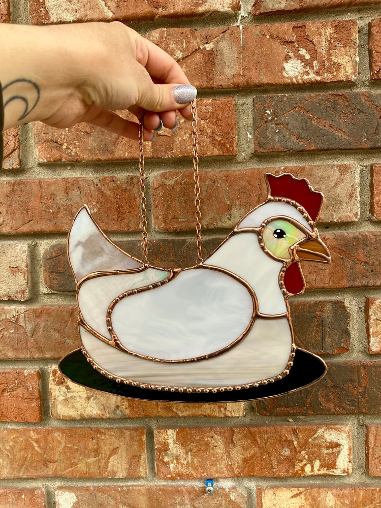 Chicken Stained Glass Suncatcher