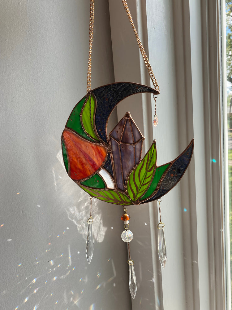 Autumn Amethyst Stained Glass Suncatcher