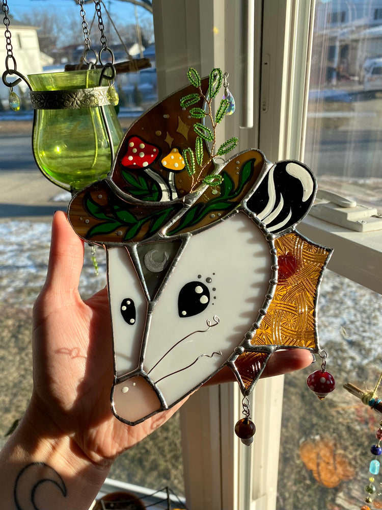 Mystical Forest Mushroom Wizard Suncatcher