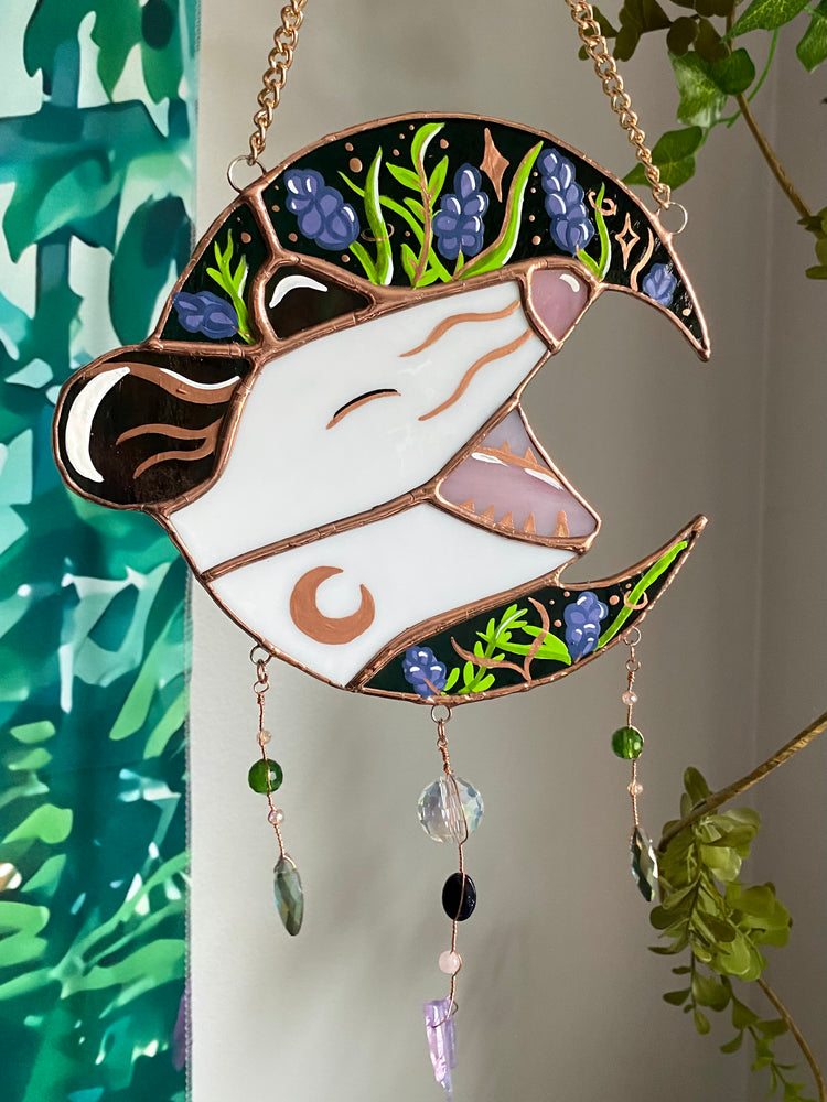 Lavender Moon Opossum Suncatcher