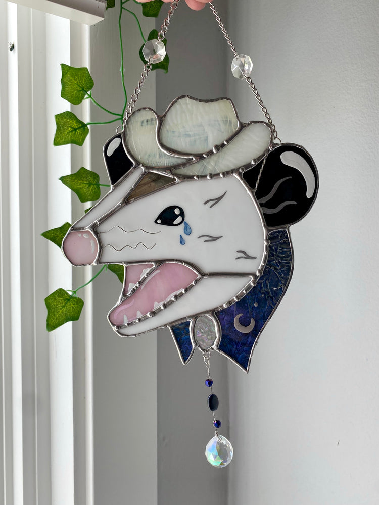 Stained Glass Space Cowboy Opossum